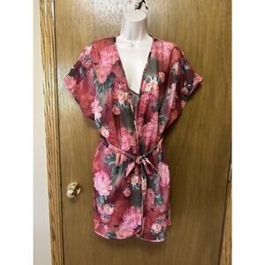 UNDERCOVER WEAR size L Women’s Vintage Floral Night Gown & ROBE SET Lingerie F23